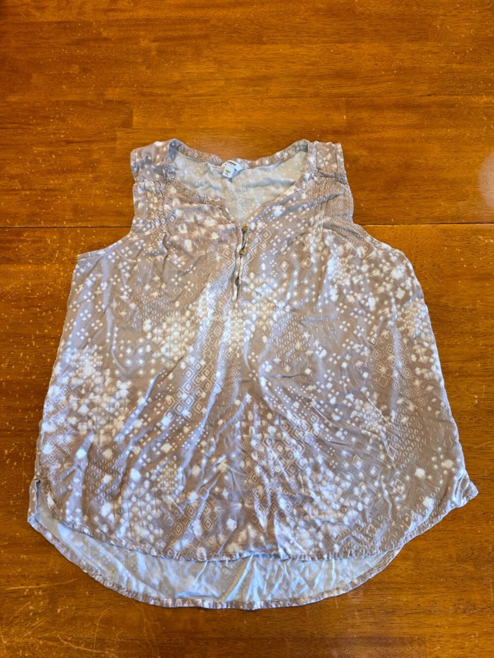 Sonoma Women’s White and Brown Tank Top White Brown Diamond Design XL